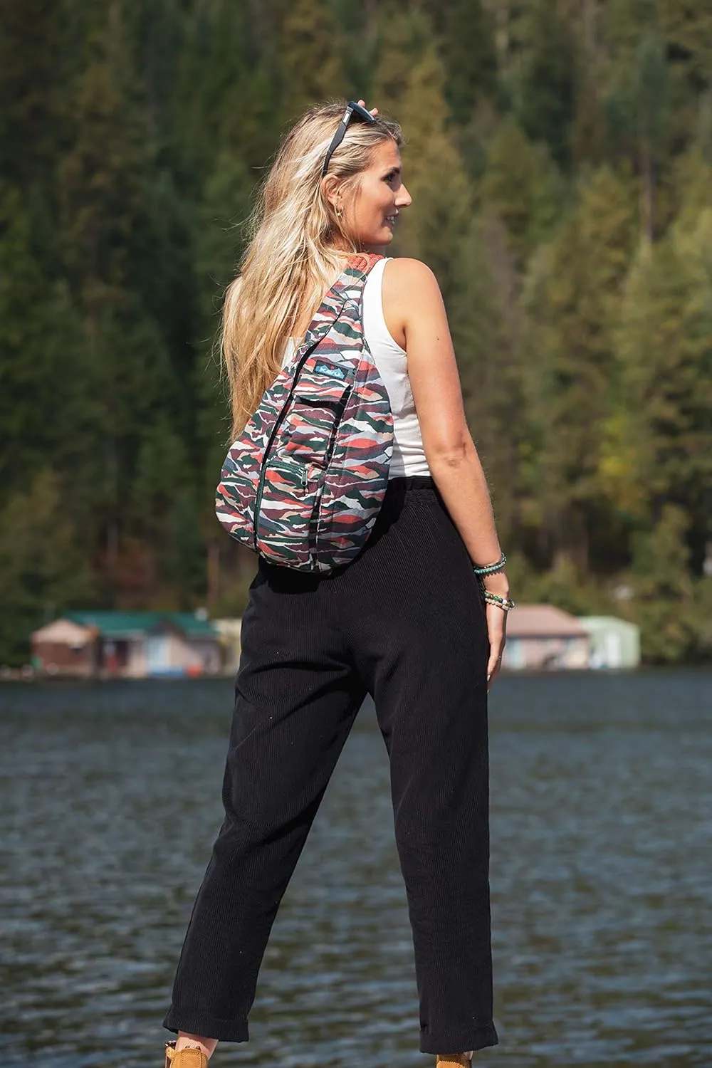KAVU Original Rope Bag Sling Pack with Adjustable Rope Shoulder Strap