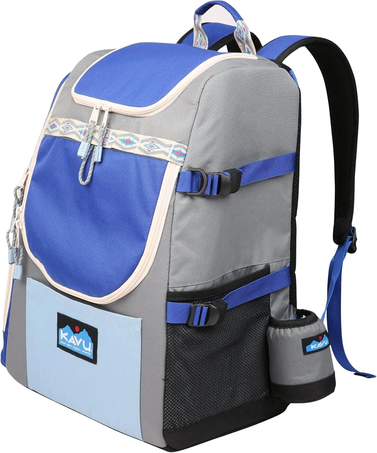 KAVU Pacific Rimshot Deluxe Disc Golf Backpack Includes Drink Cozy-Wild River