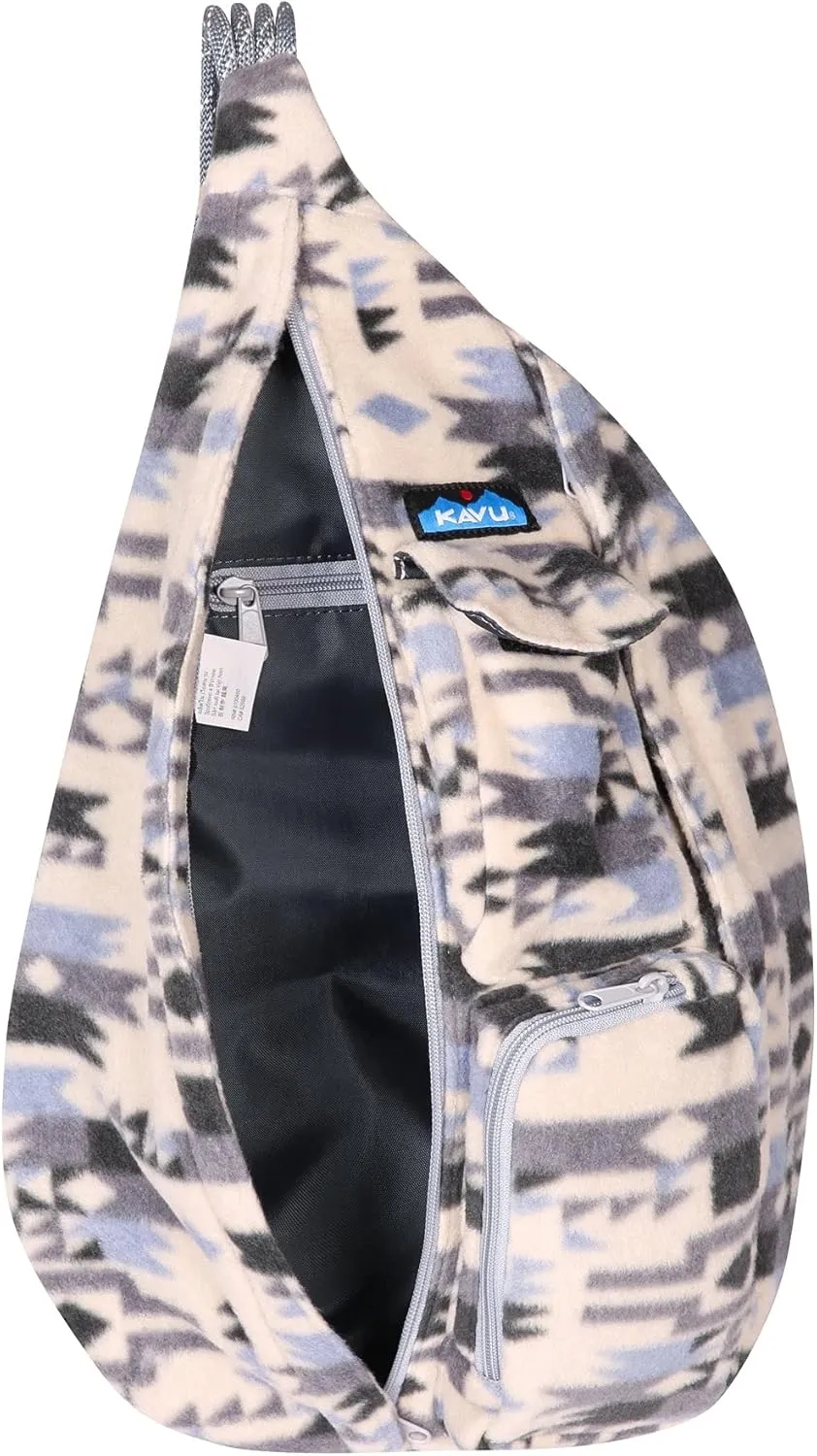KAVU Polar Rope Sling Crossbody Fleece Polyester Bag - Winter Arcade