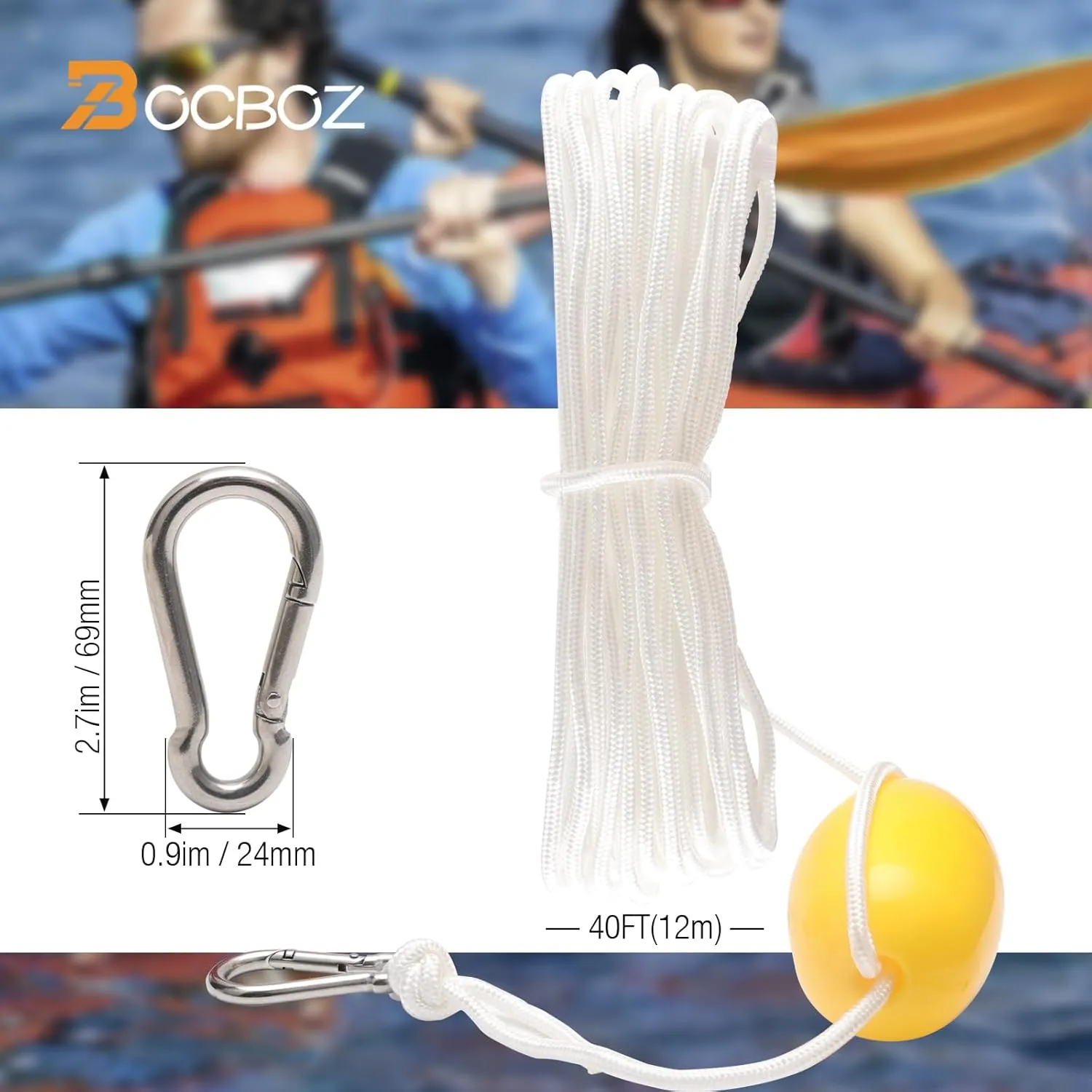 Kayak Anchor Boat Anchor for Kayaks, Canoes, SUP Paddle Boards & Jet Skis, Folding Anchor with 40ft Anchor Tow Rope and Carrying Bag