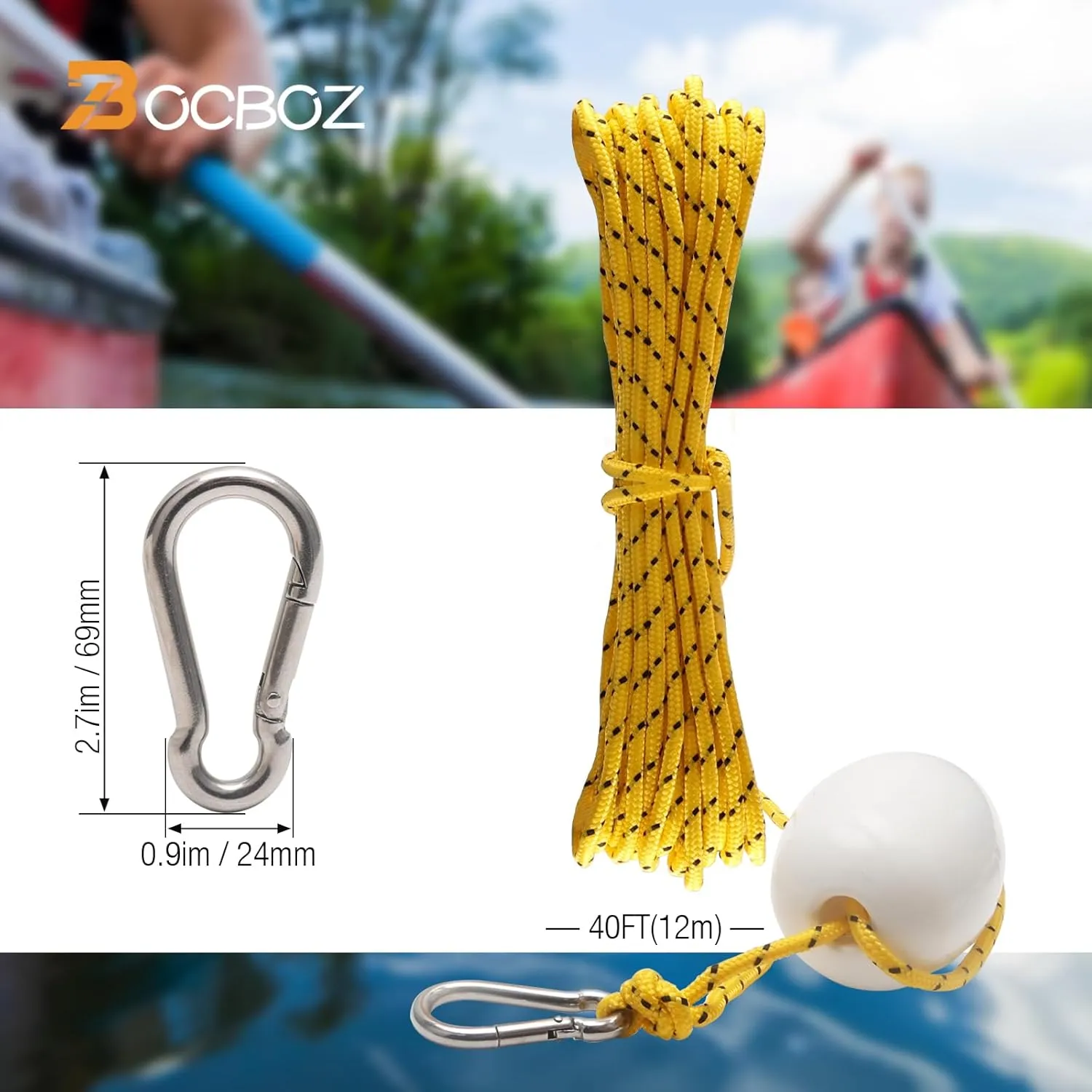 Kayak Anchor Boat Anchor for Kayaks, Canoes, SUP Paddle Boards & Jet Skis, Folding Anchor with 40ft Anchor Tow Rope and Carrying Bag