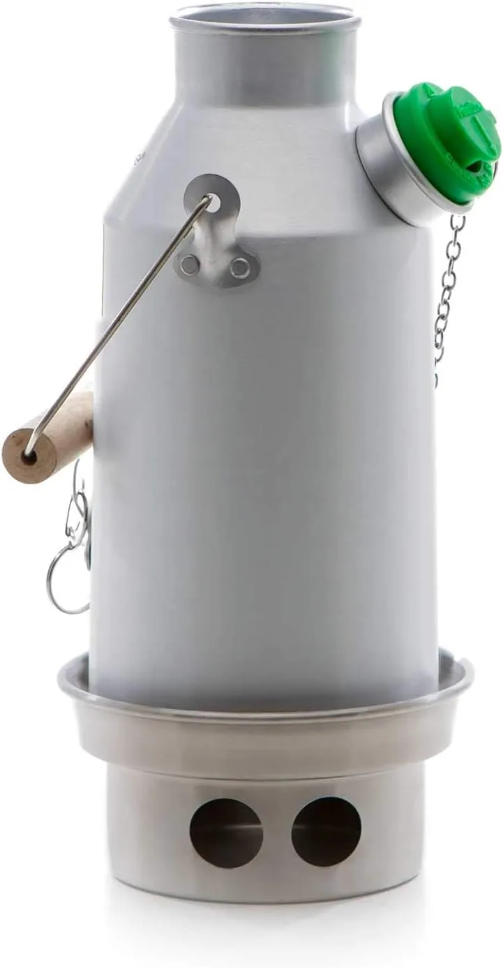 Kelly Kettle Trekker 20 oz. Anodized Aluminum (0.6 ltr) Rocket Stove Boils water Ultra Fast with just sticks/twigs. Enables You to Rehydrate Food or Cook a Meal. For Camping, Fishing, Emergency