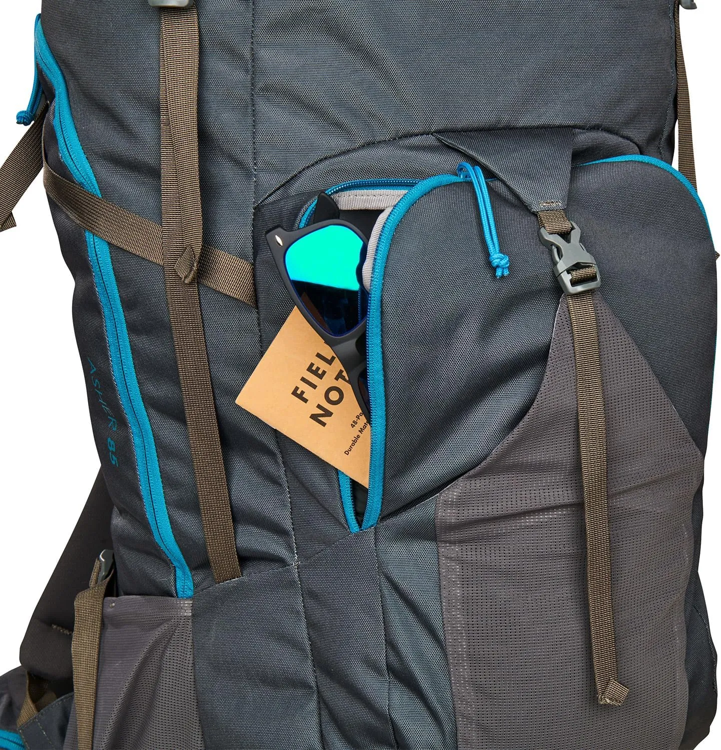 Kelty Asher Day Hiking Pack, 18-85 Liter Capacity, Hiking, Backpacking, Travel Pack, Internal Frame 2023 Model (85L Beluga)
