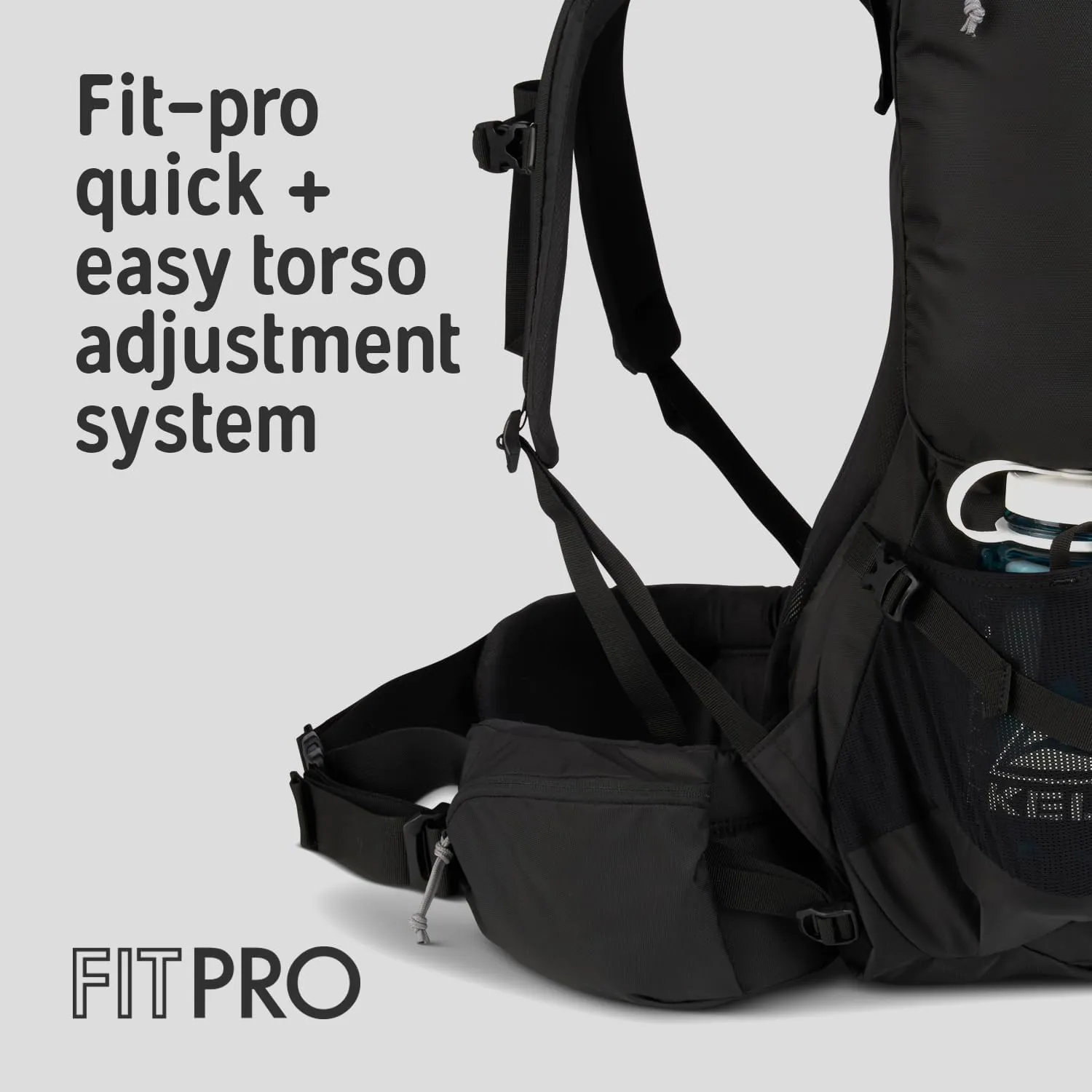 Kelty Coyote 60-105 Liter Internal Frame Backpack - Hiking, Backpacking, Travel, Adjustable Torso (65L / Black)
