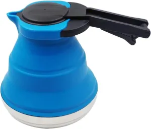 Kettle - 3 Color Portable Folding Silicone Kettle Kettle Outdoor Camping Travel Hiking Kitchen Tools Tea Coffee Maker (Color : Blue) (Blue)