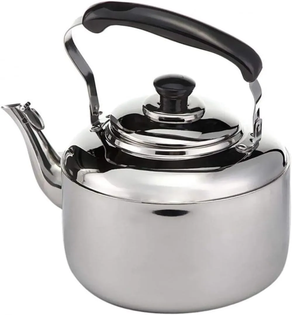 Kettle,5L Gas Stainless Steel Teakettle Whistling Tea for All Stovetop with Ergonomic Handle Whistling Teapot Quick Boil Kettle Dignified