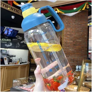 kettles Large Capacity Sports Bottle with Straw,Time Marker,Durable Water Jug for Fitness/Camping,Portable Handle,Big Cups,Fast-flow canteen(C)