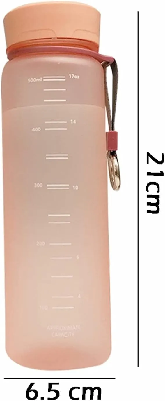 kettles Matte Texture Water Bottles with Portable Rope,Wide Mouth,Sports Bottle With Time Marker,Plastic Large Cups-Leak Proof Fitness canteen(D)