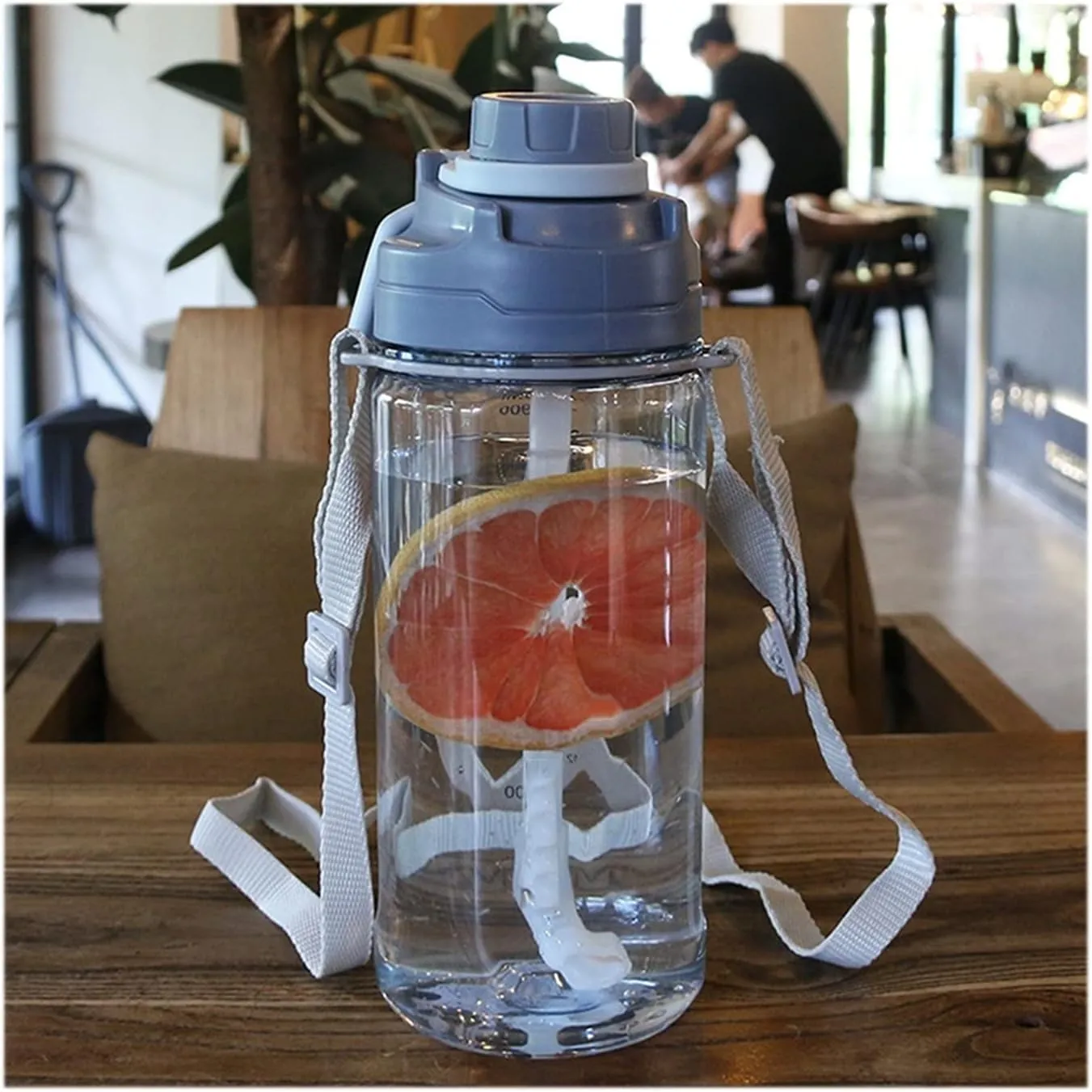 kettles Oversized Water Jug for Camping/Fitness/Outdoor Activity,Large Sports Bottle with Time Marker/Straw/Leakproof Lid,Adjustable Rope canteen(A,Small), 20010125