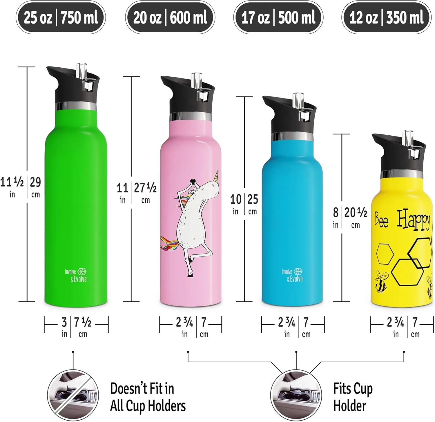 Kids Water Bottle Easy-Sip Straw Lid Leak-Proof Insulated Stainless Steel Thermos Perfect for School & Pickleball 3 Lids BPA-Free Keeps Drinks Cold for 24 Hours (Purple 17oz)