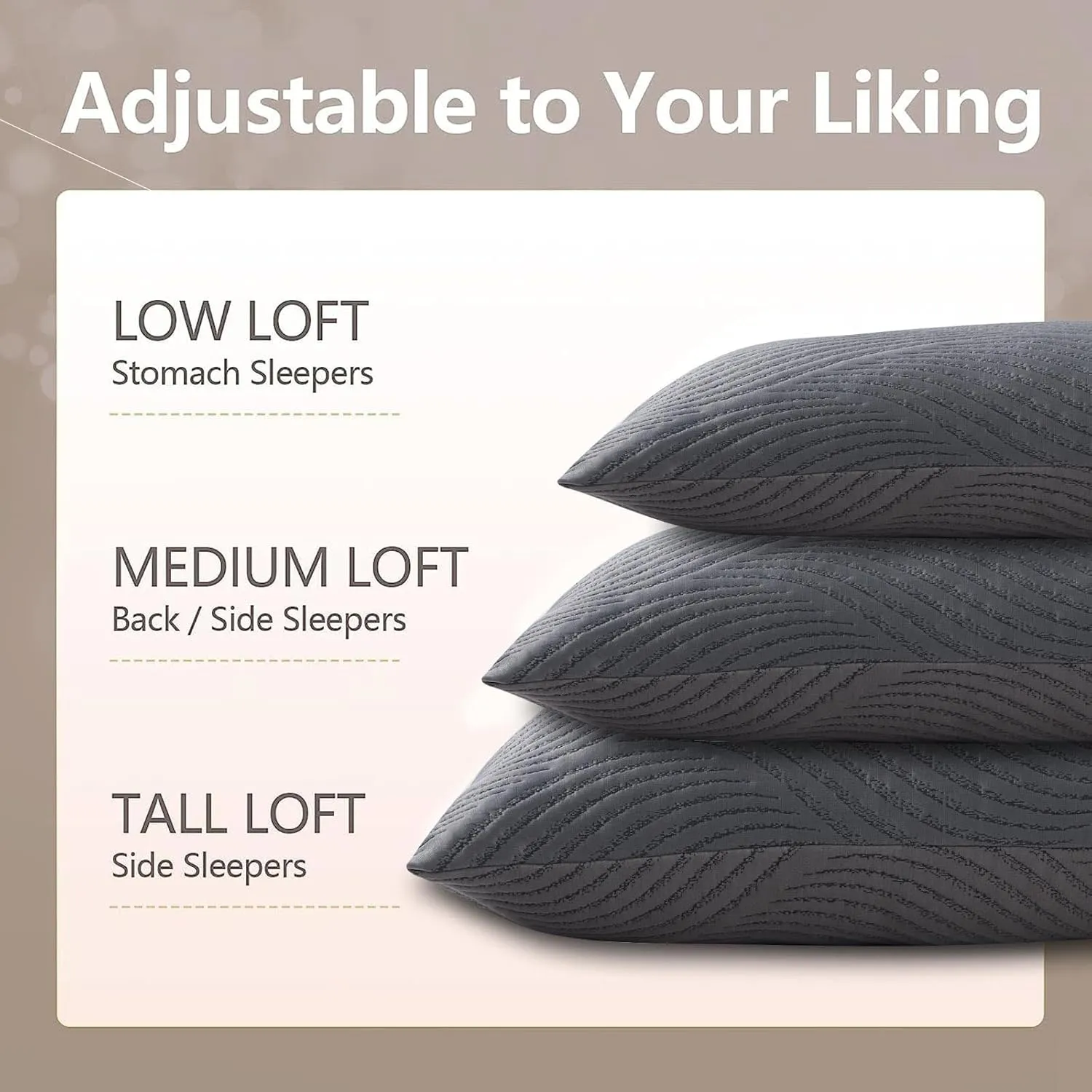 King Size Pillows Set of 2 Cooling Memory Foam Pillows for Sleeping Adjustable Medium Firm Back and Side Sleeper