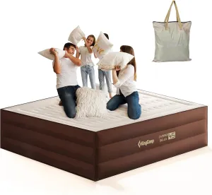 KingCamp Air Mattress Queen with Built in Pump, 17.7" Thicken Luxury Portable High-Rise Inflatable Bed for Outdoor, Indoor, Camping & Tent, 880lbs Weight Capacity