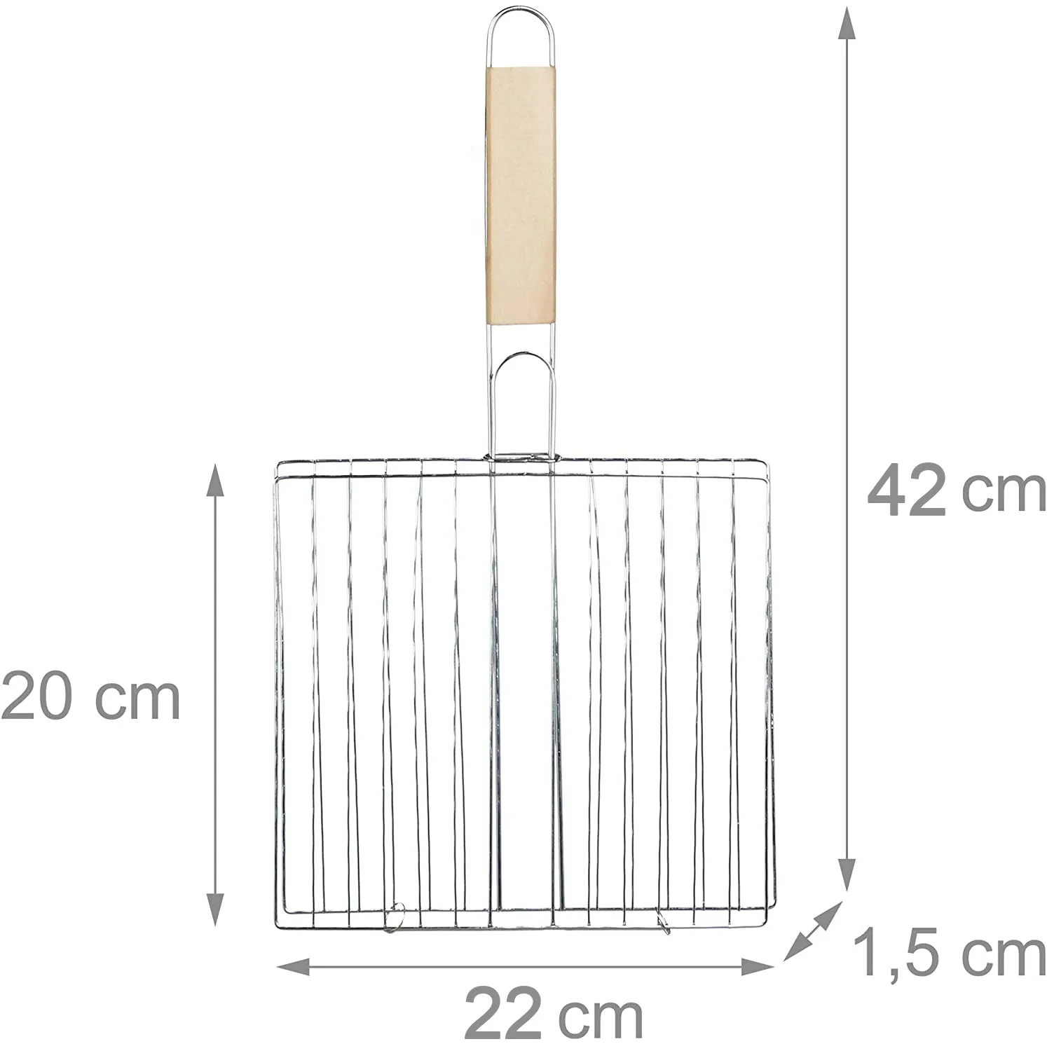 Kitchen Square Roaster Grill Barbecue Grill with Wooden Handle