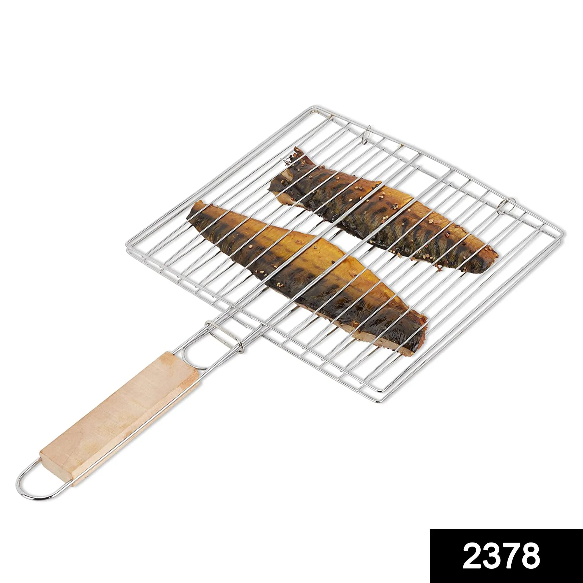 Kitchen Square Roaster Grill Barbecue Grill with Wooden Handle