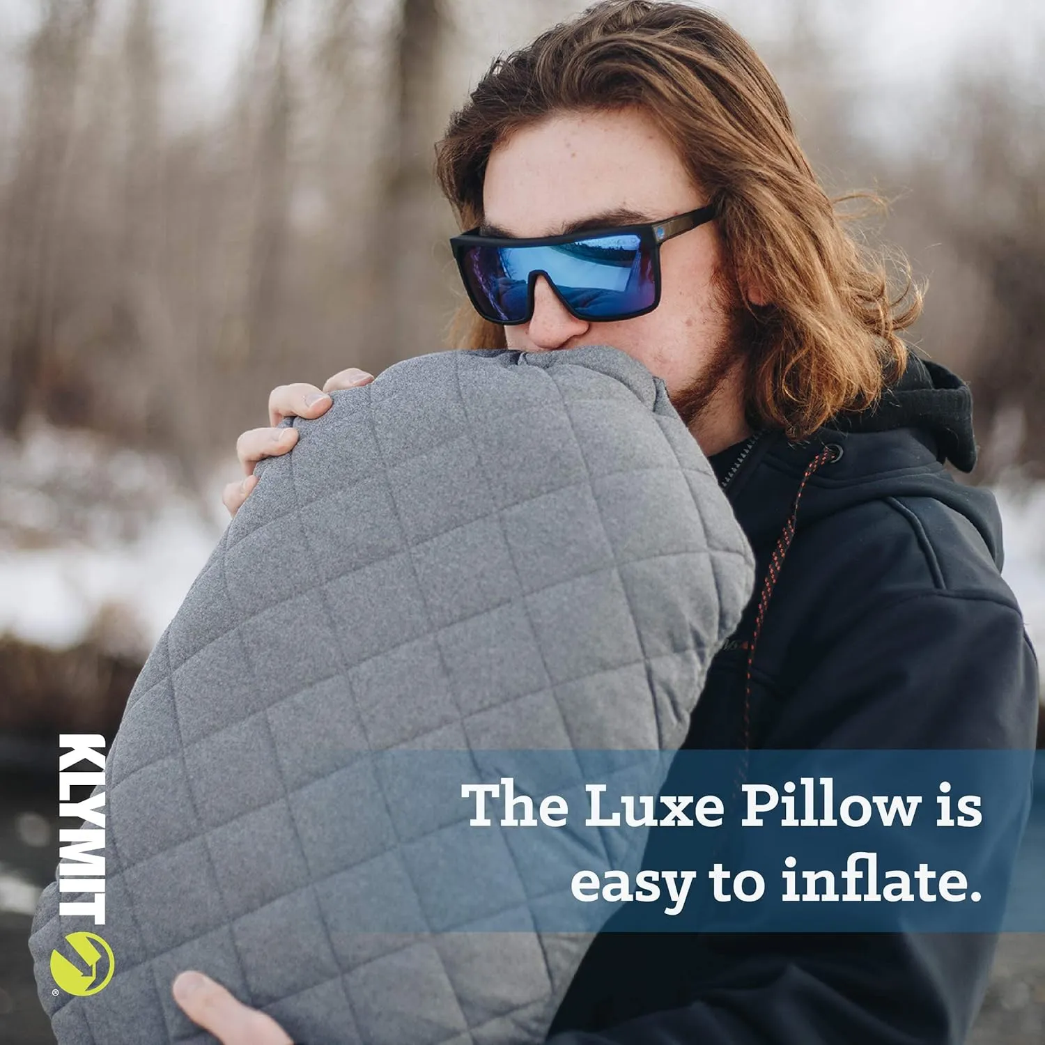 Klymit Klymaloft Extra Large Inflatable Air Bed, Sleeping Pad, Compact, Portable, Inflatable, Supportive, Hybrid, Airplane, Camping, Backpacking, Hammock, Pillow, Grey