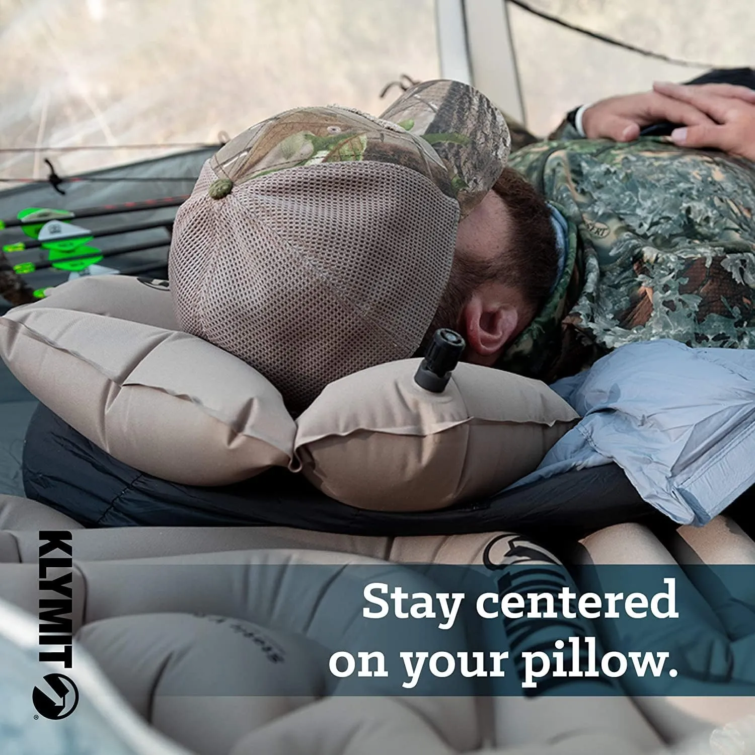 Klymit Pillow X Travel Pillow, Lightweight Inflatable Hybrid Airplane, Backpacking, Hammock, and Camping Pillow