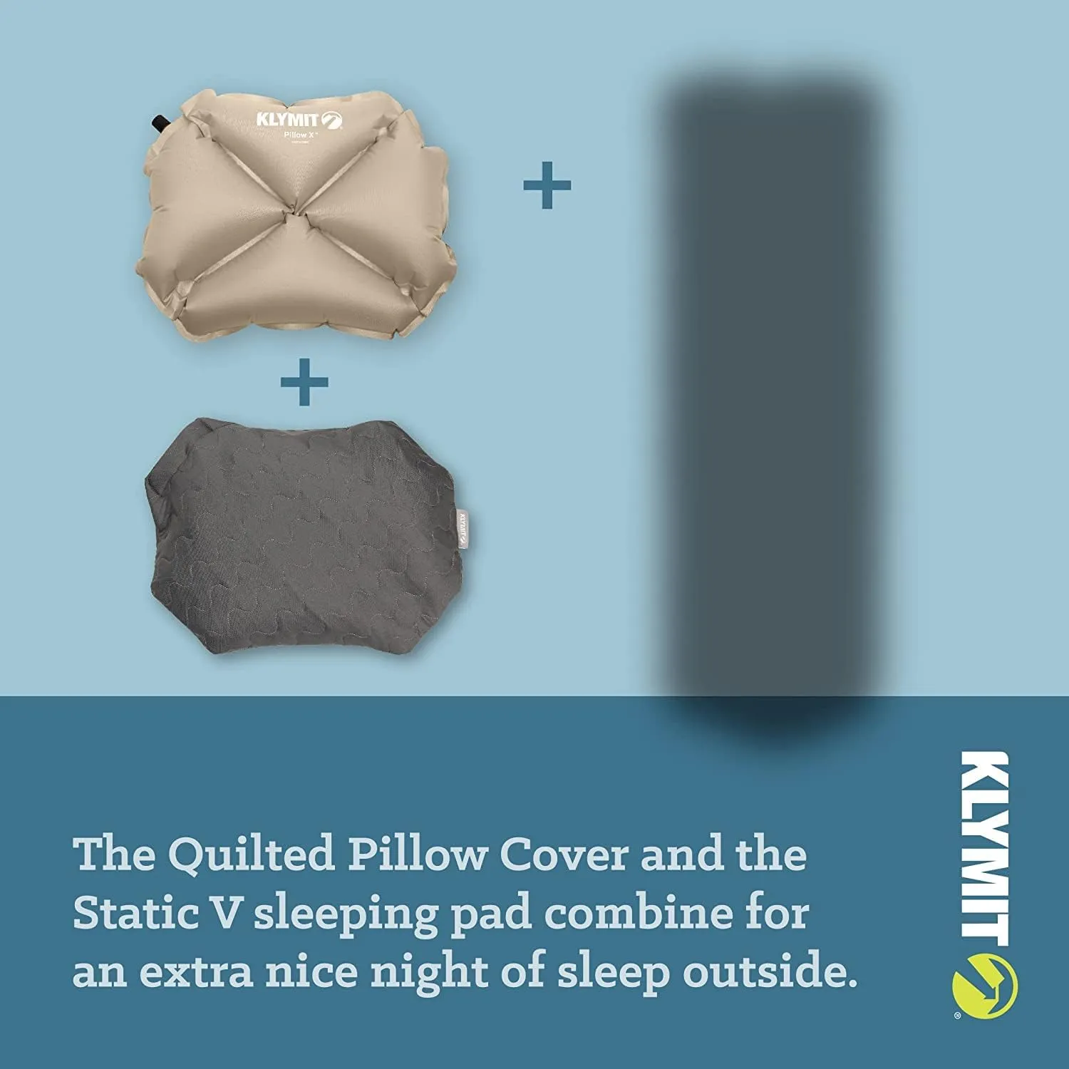 Klymit Pillow X Travel Pillow, Lightweight Inflatable Hybrid Airplane, Backpacking, Hammock, and Camping Pillow