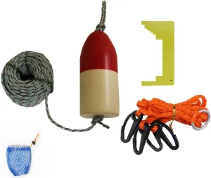 KUFA ø1/4" x 100' leaded Rope,11'' Float, Harness, Caliper, Bait Bag Combo CAQ-1