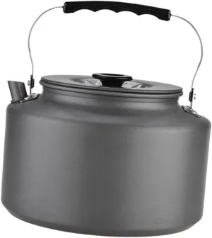 L Tea Pot for Outdoor Camping Portable Aluminum Kettle Easy to Clean Heat Insulation Handle for Travel