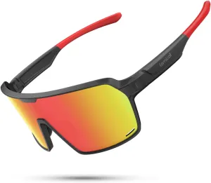 Lamicall Polarized Sports Sunglasses for Men Women, Big Size, UV400 Protection Sun Glasses, Running Cycling Baseball Fishing