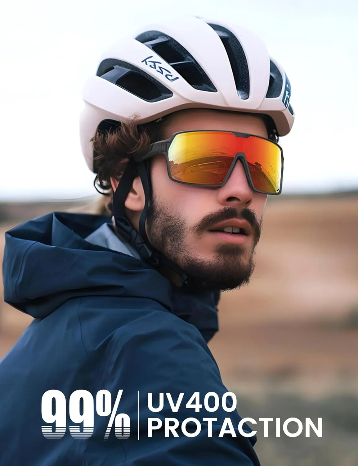 Lamicall Polarized Sports Sunglasses for Men Women, Big Size, UV400 Protection Sun Glasses, Running Cycling Baseball Fishing