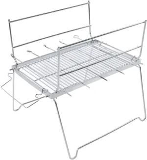 Large Folding Campfires Grill, Stainless Steel Firepit Grill Grate Heavy Duty Portable Camping Grill with Carrying Bag, Gas BBQ Grill Grate for Backpacking Hiking Picnics Fishing