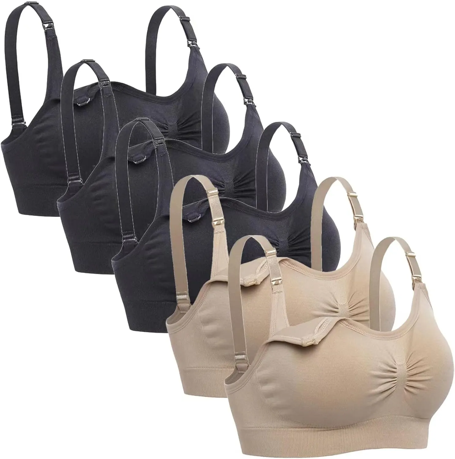 Lataly Womens Seamless Nursing Bra Sleeping Maternity Bralette for Breastfeeding Pack of 3