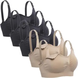 Lataly Womens Seamless Nursing Bra Sleeping Maternity Bralette for Breastfeeding Pack of 3