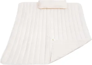Lazy Daze 2 Person Hammock Pad With Pillow - Double Polyester Quilted 78" x 55" Replacement Pad for Rope Hammock, Cream