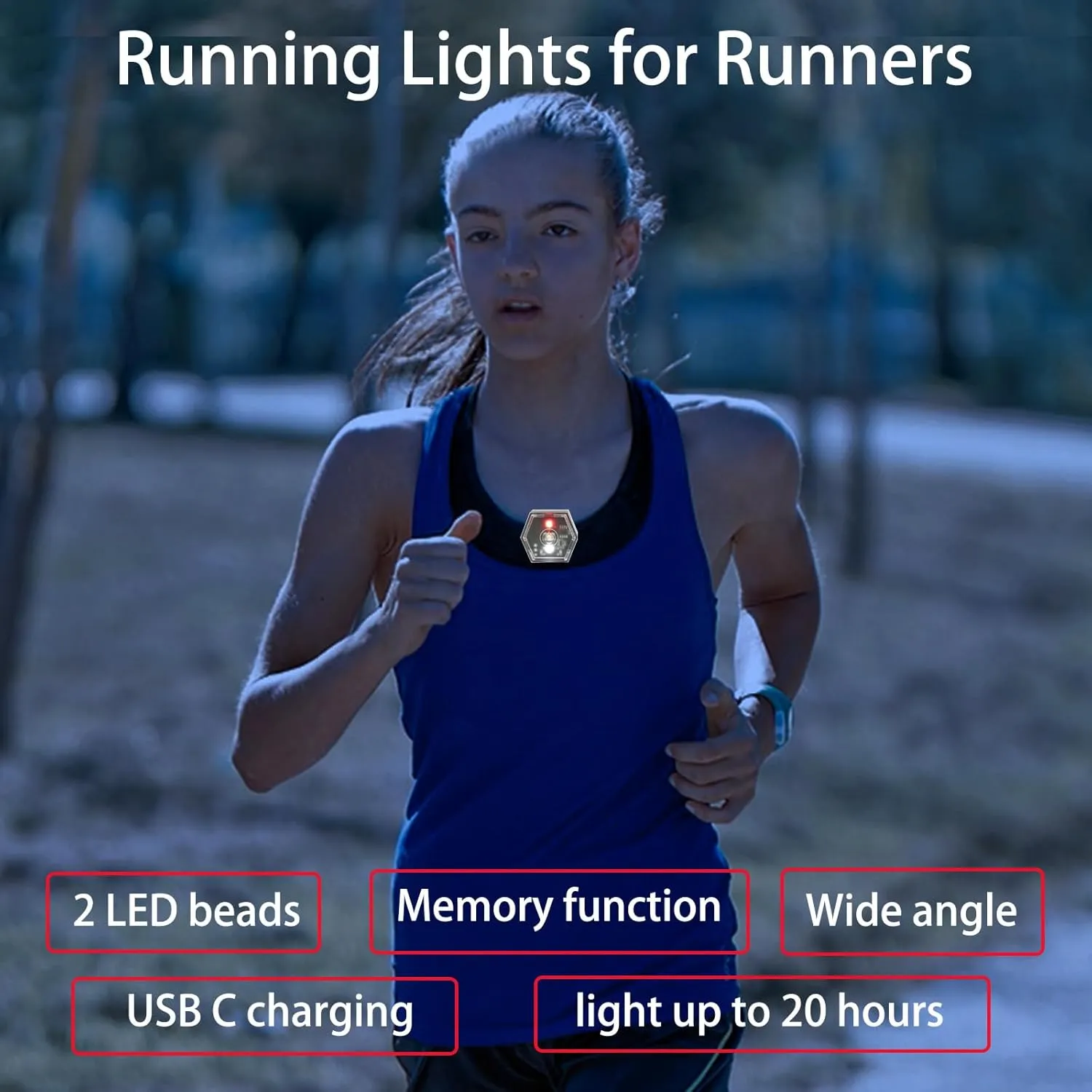 LED Safety Light, Running Lights for Runners LED Bike Tail Lights Clip on Dogs Light for Walking at Night, Jogging, High Visibility Strobe Accessories Hiking Cycling Camping Boat