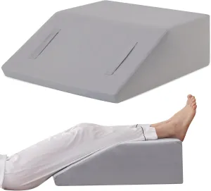 Leg Elevation Pillow for After Surgery, 8inch Foam Leg Elevating Pillow for Swelling and Blood Circulation, Leg Wedge Pillow for Sleeping, Knee Pillow for Knee Hip Ankle Pain Relief, Velvet
