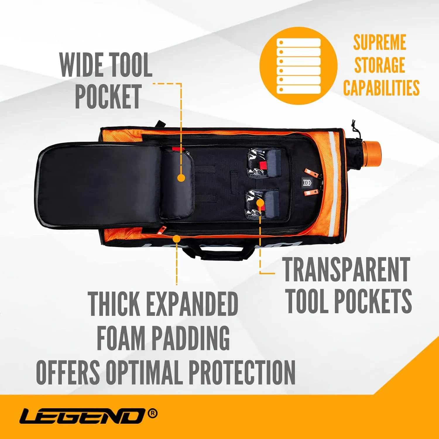 Legend XT720 Takedown Recurve Bow Case - Protective Nylon Archery Backpack Bag, Padded Recurve Bow and Arrow Case for Archery Accessories & Gears with Multiple Pockets, Arrow Tube Included