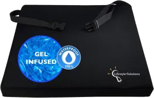 Lifestyle Wheelchair Cushion, Waterproof Orthopedic Gel Seat Pad for Back Support,Coccyx, Sciatica, Pressure Sores and Tailbone Pain Relief (18" X 16" X 3")