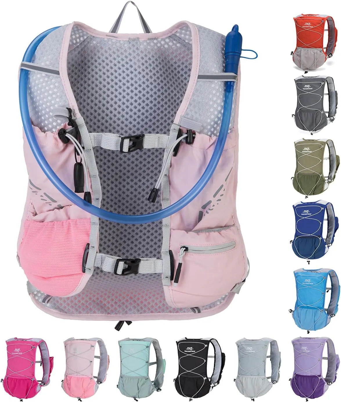 Lightweight Running Vest for Women and Men Hydration Backpack Pack with 1.5L Water Bladder Bag Running Gear Accessories for Hiking Trail Cycling Marathon