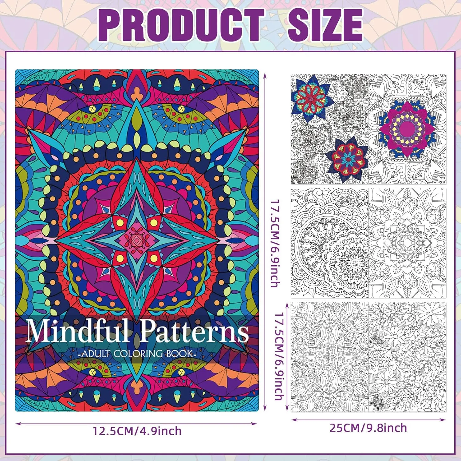 Liliful Spring Coloring Book Bulk for Adult Kids DIY Art Stress Relief Drawing Book with Patterns for Adults, Party Favors, Goodie Bag Filler and Holiday Gifts(24 Pcs,Mindful)