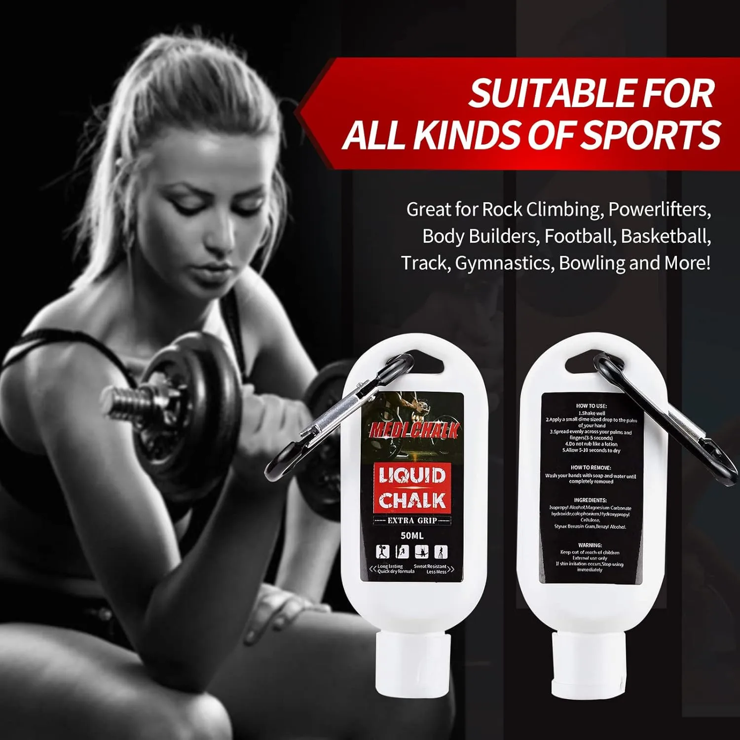 Liquid Chalk, Sports Chalk, Hand Grip Chalk,Weightlifting Chalk,Gym Chalk,Work Out Chalk for Cross Training, Powerlifting,Pole Dance