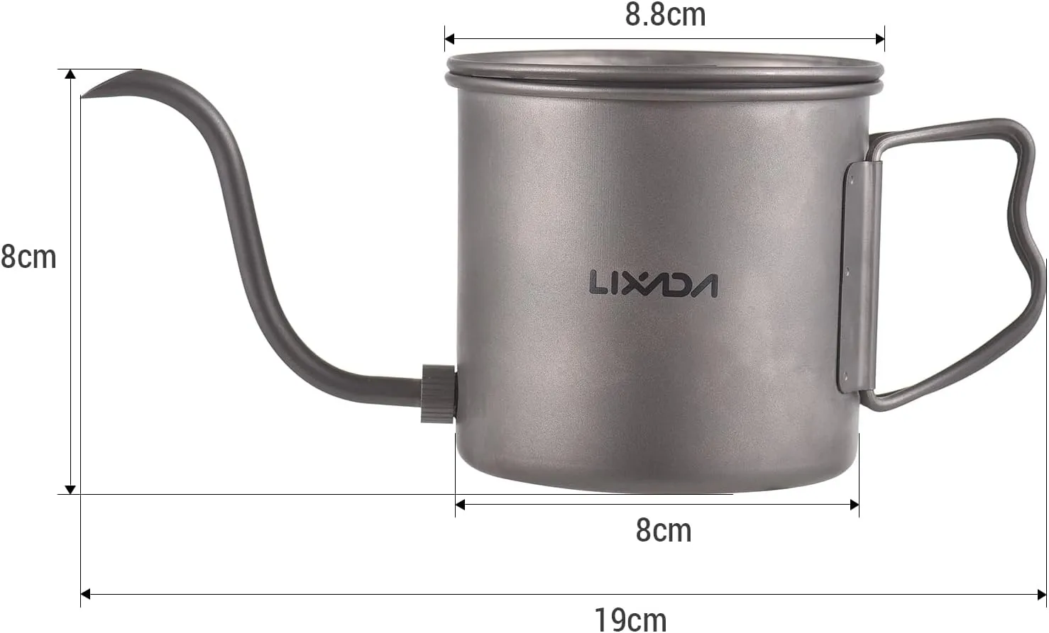 Lixada Camping Kettle Titanium Coffee Pot With Removable Spout
