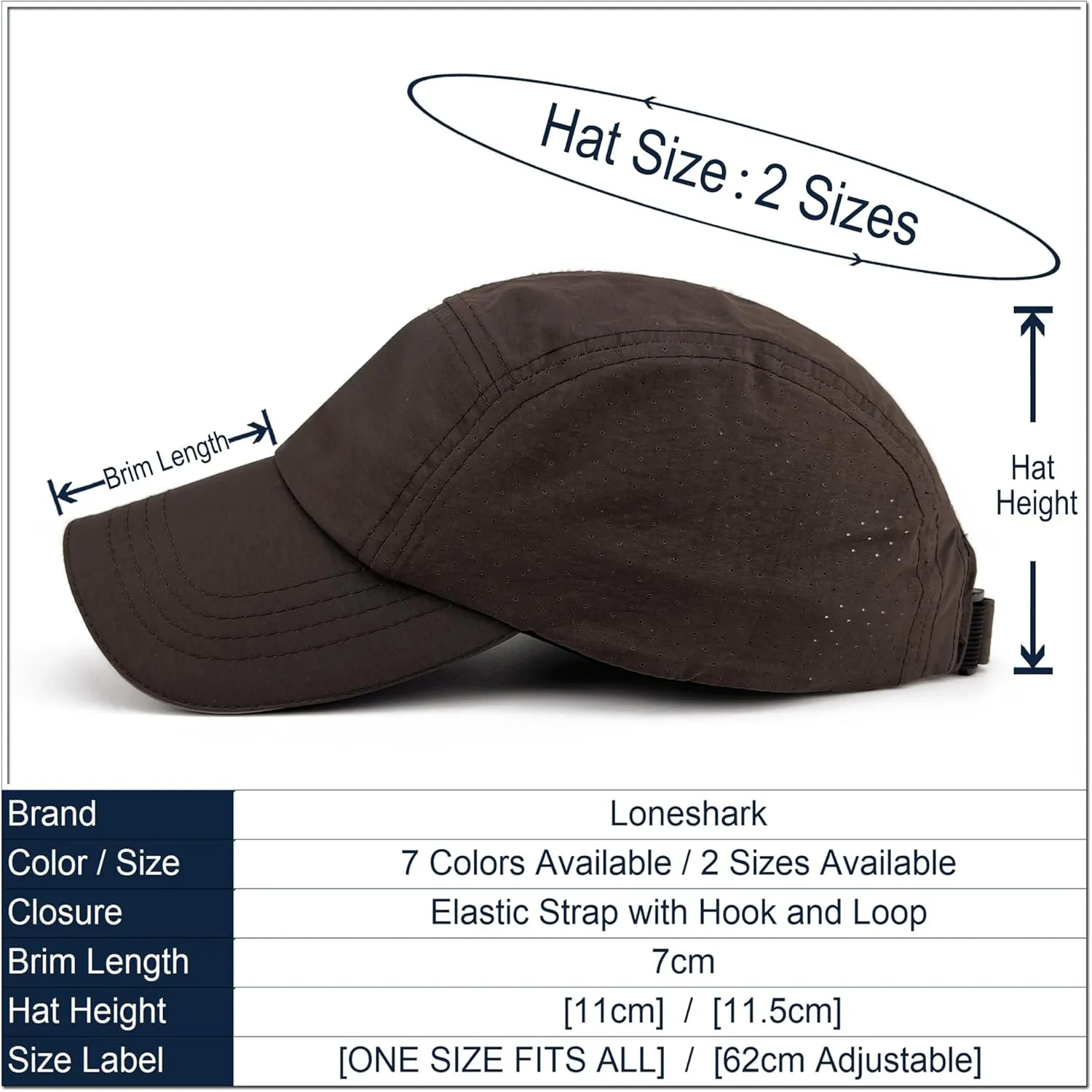 Loneshark Oversized XXL Reflective Men Quick Dry Hat Lightweight Sun Cap for Running/Golf/Baseball Women Breathable Mesh Cap