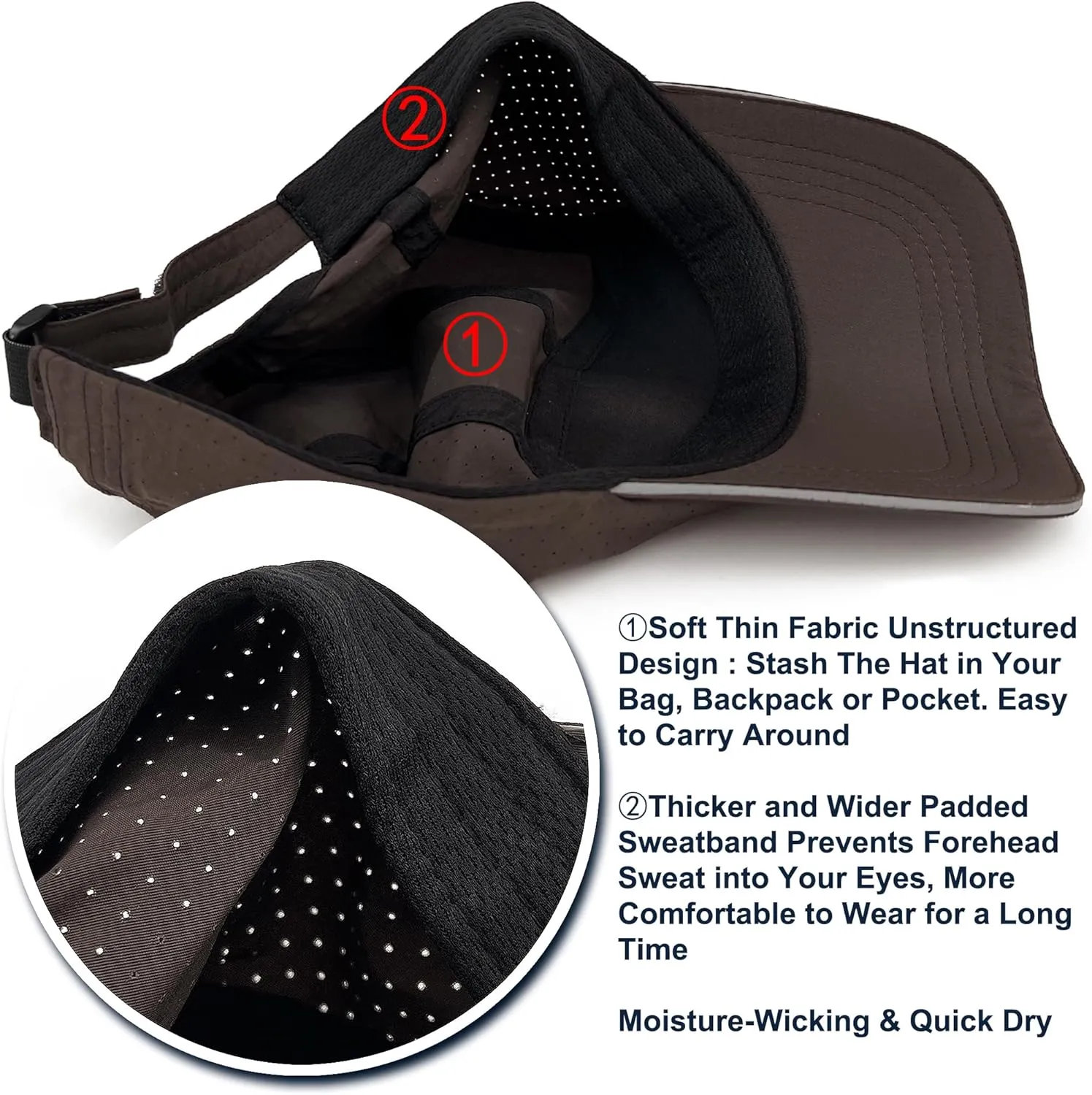 Loneshark Oversized XXL Reflective Men Quick Dry Hat Lightweight Sun Cap for Running/Golf/Baseball Women Breathable Mesh Cap