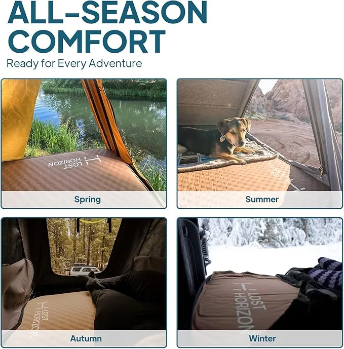 LOSTHORIZON Air & Foam Camping Mattress, Self-Inflating Sleeping Pad, 4.5" Thick, with Pump Sack, Twin