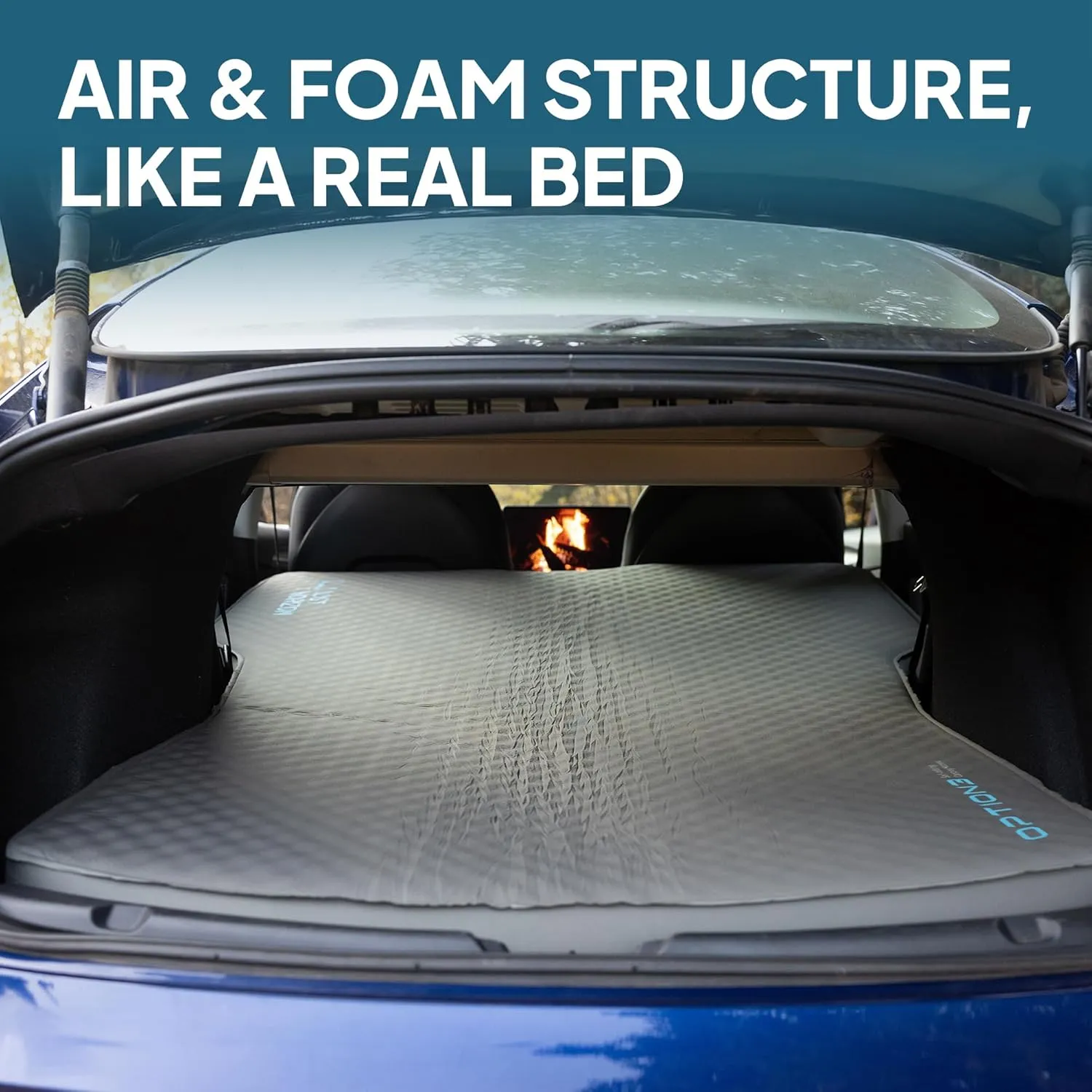 LOSTHORIZON Camping Air Mattress with Foam for Tesla, Self Inflating Sleeping Pad with Air Pump, 4.5" Thick, R-Value 13, Model 3