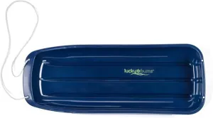 Lucky Bums kids 48 inch Single Person Plastic Snow Toboggan Sled for all Winter Conditions with Pull Rope for Children Ages 8 to 15, Blue