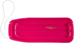 Lucky Bums Kids 48 Inch Single Person Plastic Snow Toboggan Sled for All Winter Conditions with Pull Rope for Children Ages 8 to 15, Pink