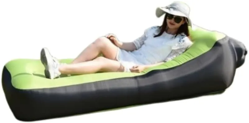 LUTEM Inflatable Lounger Outdoor Inflatable Couch Size:70.77(L)*32.67(W)*24.47(H) inch Indoor Recreation Outdoor Sports, Travelling Gear/Beach Lounger/Sleeping Bag/picnics/Camping Bed (Green)