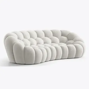 Luxurious Bubble Sofa, DIY PU Foam Sofa Couch,Foam Sofa Bed,Sofa for Living Room,Living Room Seating,Cushions and Pillows (White, 3 Seater)