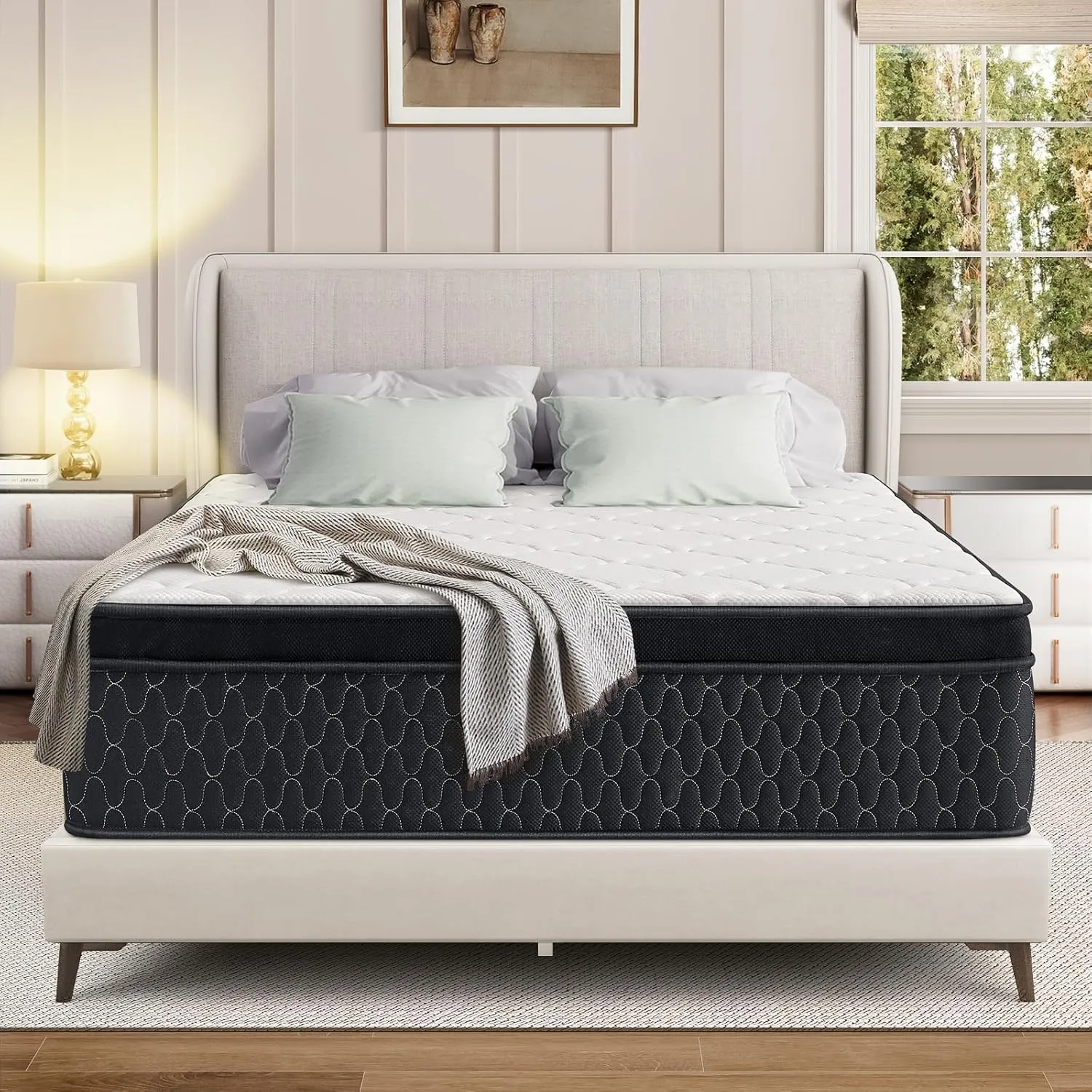 Mattress,Memory Foam Hybird Queen Mattress in a Box,Mattresses with Individually Wrapped Pocket Springs,Motion Isolation,Pressure Relief,Strong Edge Support,Fiberglass Free (12 Inch, Queen)