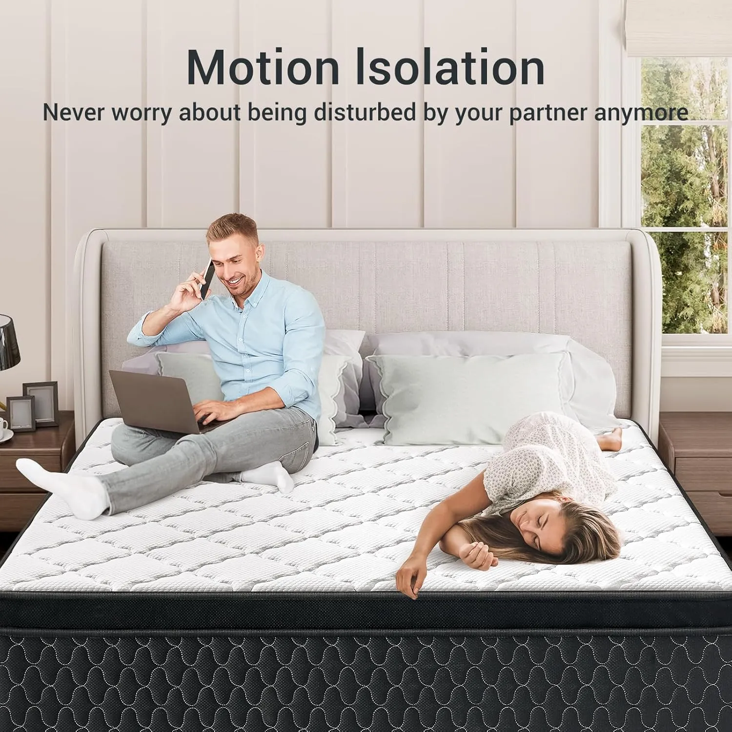 Mattress,Memory Foam Hybird Queen Mattress in a Box,Mattresses with Individually Wrapped Pocket Springs,Motion Isolation,Pressure Relief,Strong Edge Support,Fiberglass Free (12 Inch, Queen)