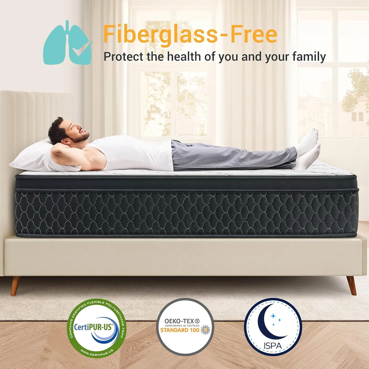 Mattress,Memory Foam Hybird Queen Mattress in a Box,Mattresses with Individually Wrapped Pocket Springs,Motion Isolation,Pressure Relief,Strong Edge Support,Fiberglass Free (12 Inch, Queen)