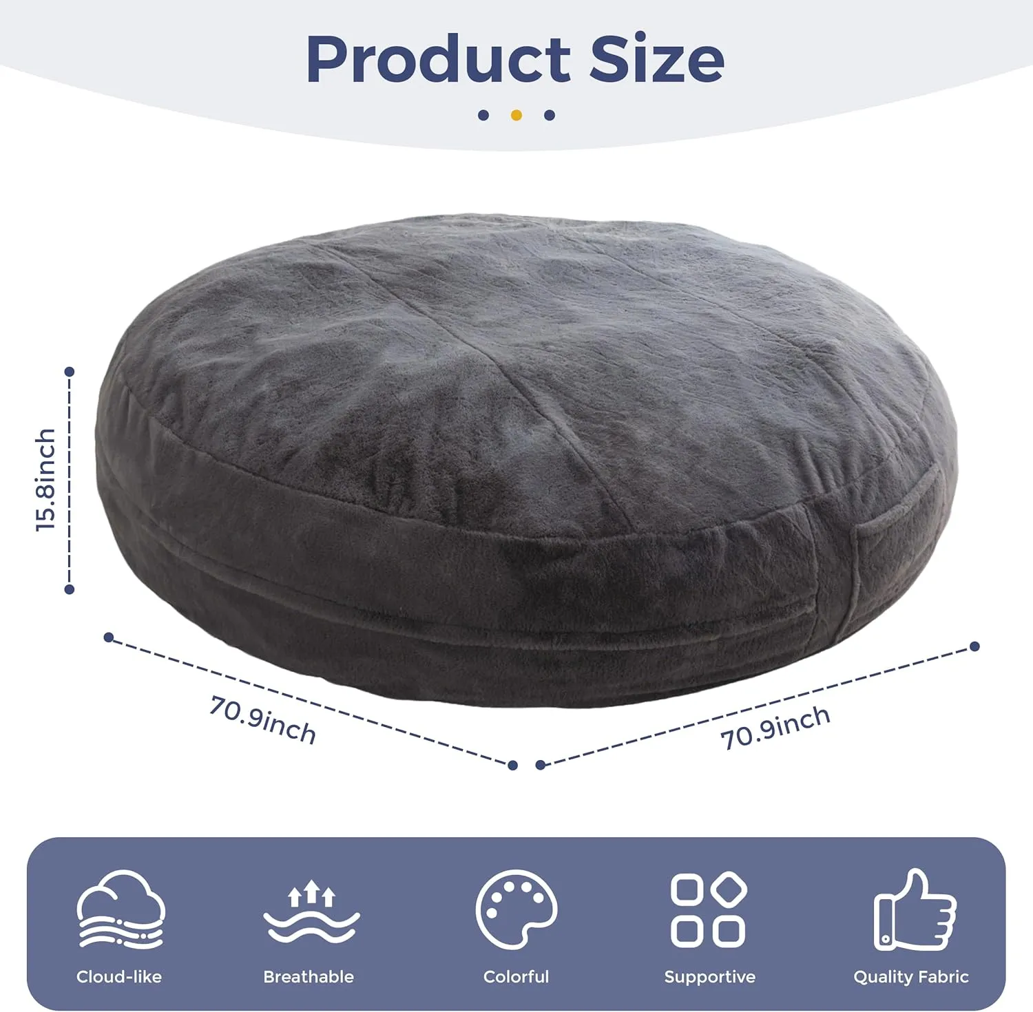 MAXYOYO Bean Bag Chair for Adults, Large 6 ft Bean Bag Chair with Foam Filling, Ultra Soft Fur Lazy Sofa for Living Room Bedroom, Machine Washable Cover