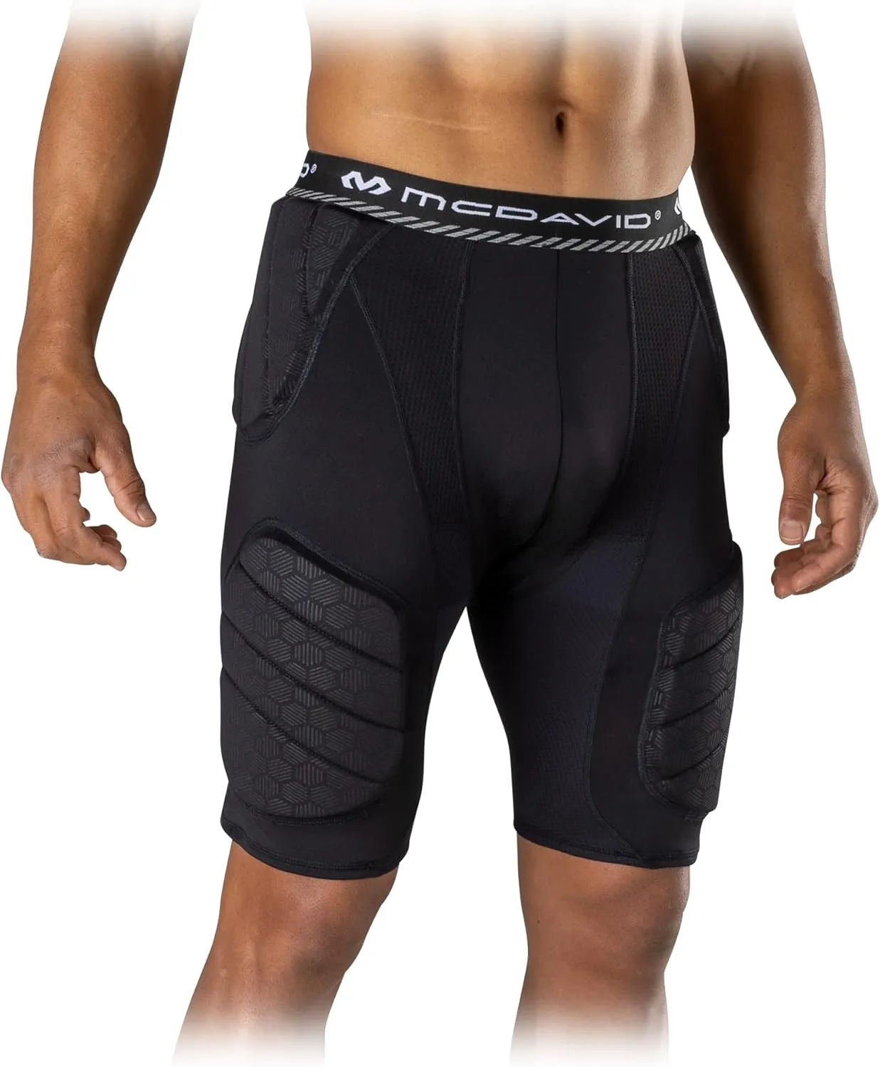 McDavid Youth Integrated 5-Pad Girdle, Durable & Breathable Padded Support with Hard-Shell Thigh Guards Football Kids